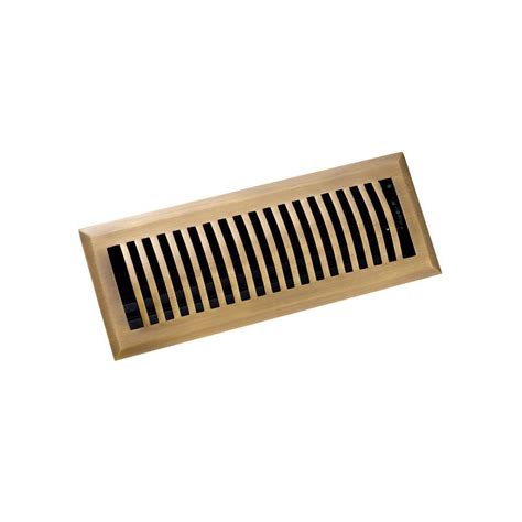 4 In X 12 In Bright Solid Brass Floor Register Hs412 The Home Depot