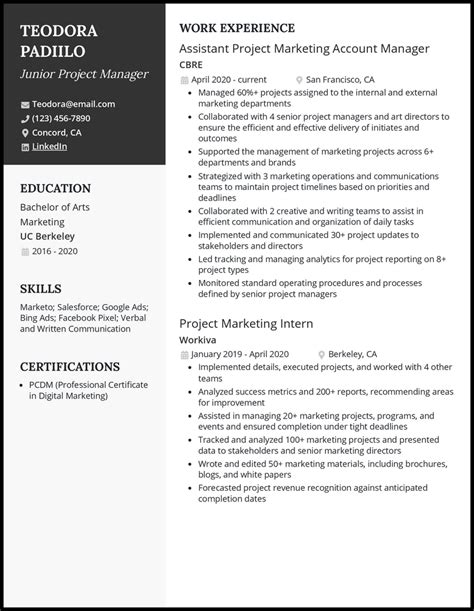 5 Junior Project Manager Resume Examples Best For 2025