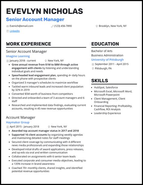 5 Senior Account Manager Resume Examples Made For 2025 5 Senior Account Manager Resume Examples Made For 2025