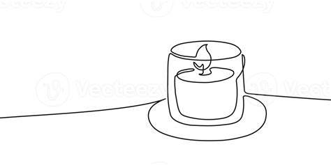 A Single Line Drawing Of A Candle