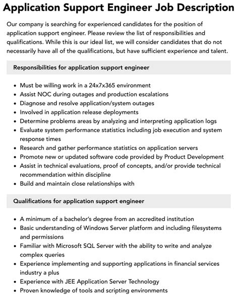 Application Support Engineer Job Description Velvet Jobs Application Support Engineer Job Description Velvet Jobs