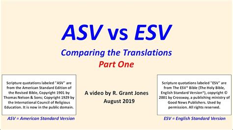 Asv Vs Esv Part 1 Youtube Asv Vs Esv Part 1 Youtube