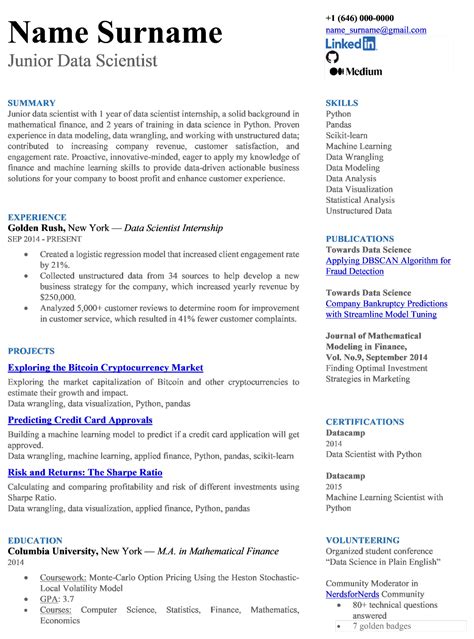 Building A Stand Out Data Scientist Resume Ultimate Guide Datacamp