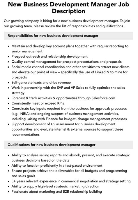 Business Development Manager Vacancy