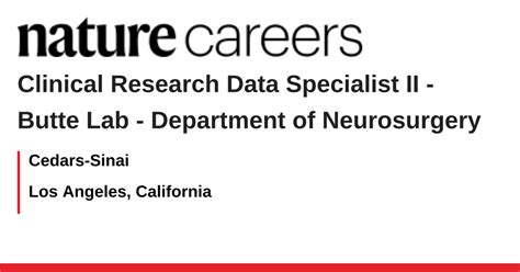 CA Research Data Specialist II Role