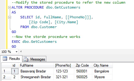 Change Table Name in SQL