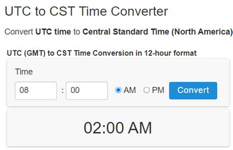 Cst Time To Utc Time Converter Cst Time To Utc Time Converter