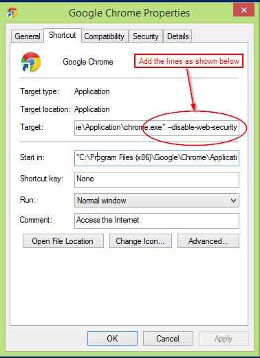 Disable Web Security in Chrome