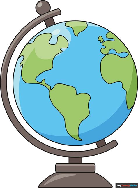 Easy Globe Drawing For Beginners