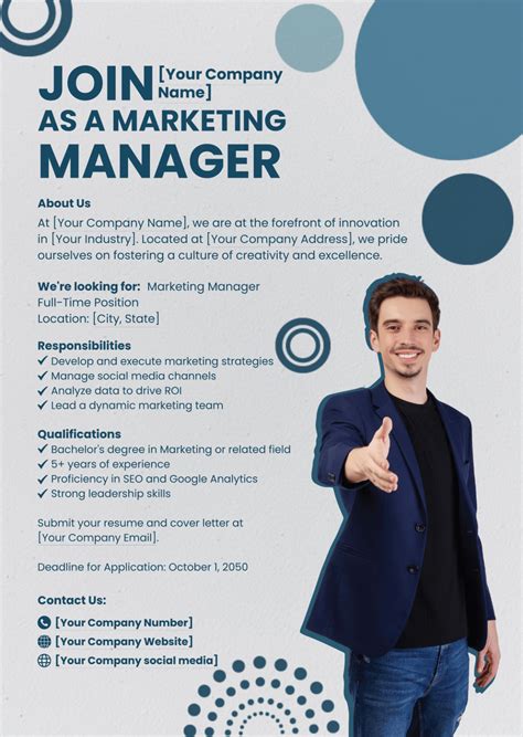 Free Marketing Manager Job Ad Template To Edit Online