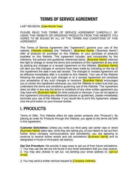 Free Terms And Conditions Template With Examples Free Terms And Conditions Template With Examples