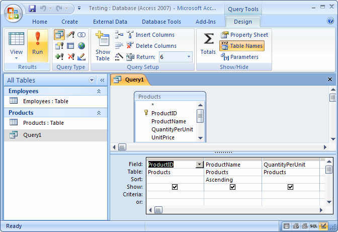 Run Query in Access