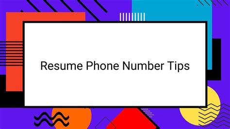 How To Add Your Phone Number To A Resume Best Practices And Common