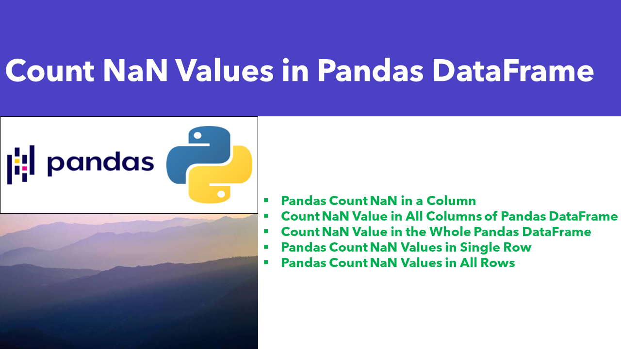 How To Count Nan Values In A Dataframe Pandas Pyspark How To Count Nan Values In A Dataframe Pandas Pyspark
