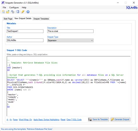 How To Create And Manage T Sql Code Snippets How To Create And Manage T Sql Code Snippets