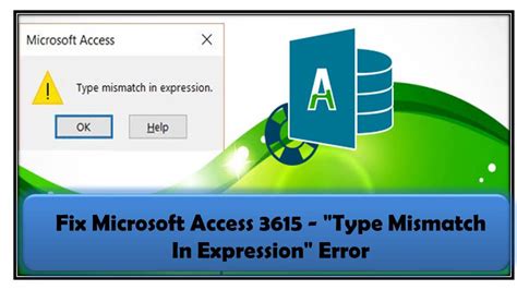 How To Fix Microsoft Access 3615 Type Mismatch In Expression Error