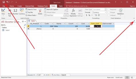 Save Table in Access