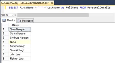 Merging Two Columns in SQL
