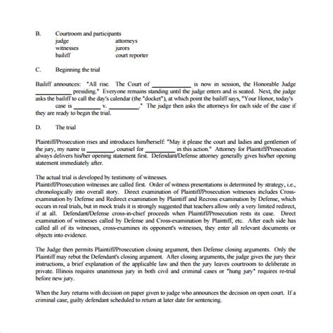 Mock Trial Opening Statement Template