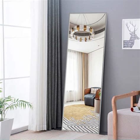 Modern Large Aluminum Alloy Full Length Mirror With Standing 64X21 Modern Large Aluminum Alloy Full Length Mirror With Standing 64X21