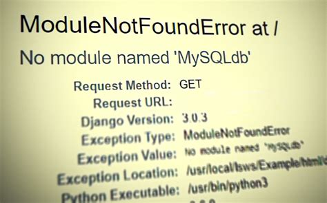 Fix Modulenotfounderror MySQL Error