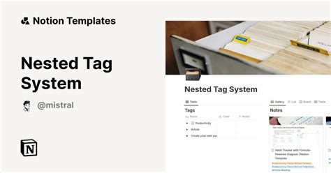 Nested Tag System Template By Mistral Notion Marketplace Nested Tag System Template By Mistral Notion Marketplace