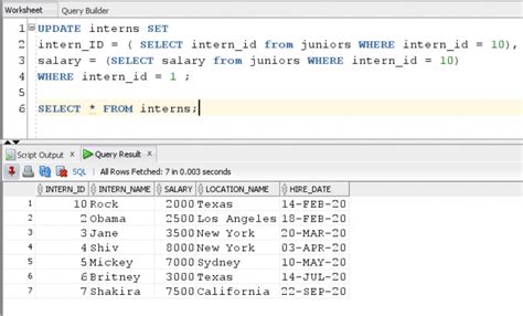 Oracle Update With Select Subquery Oracle Update With Select Subquery