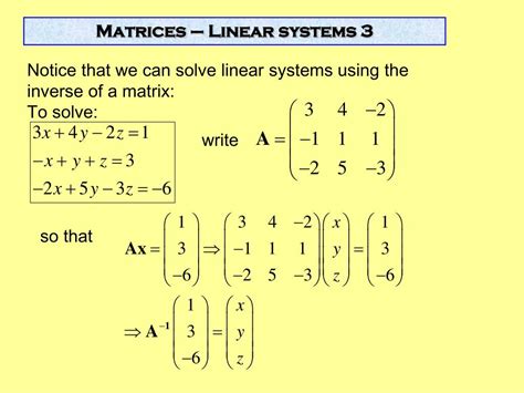 Participation Matrix Linear System