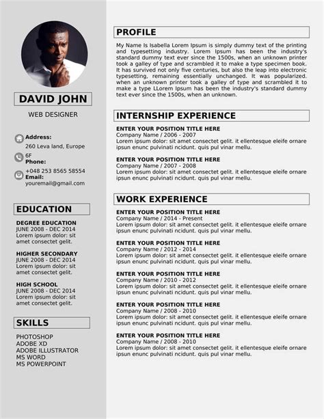Pin On Resume Template Pin On Resume Template