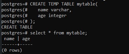 Postgresql Temporary Table Sqlservercentral Postgresql Temporary Table Sqlservercentral