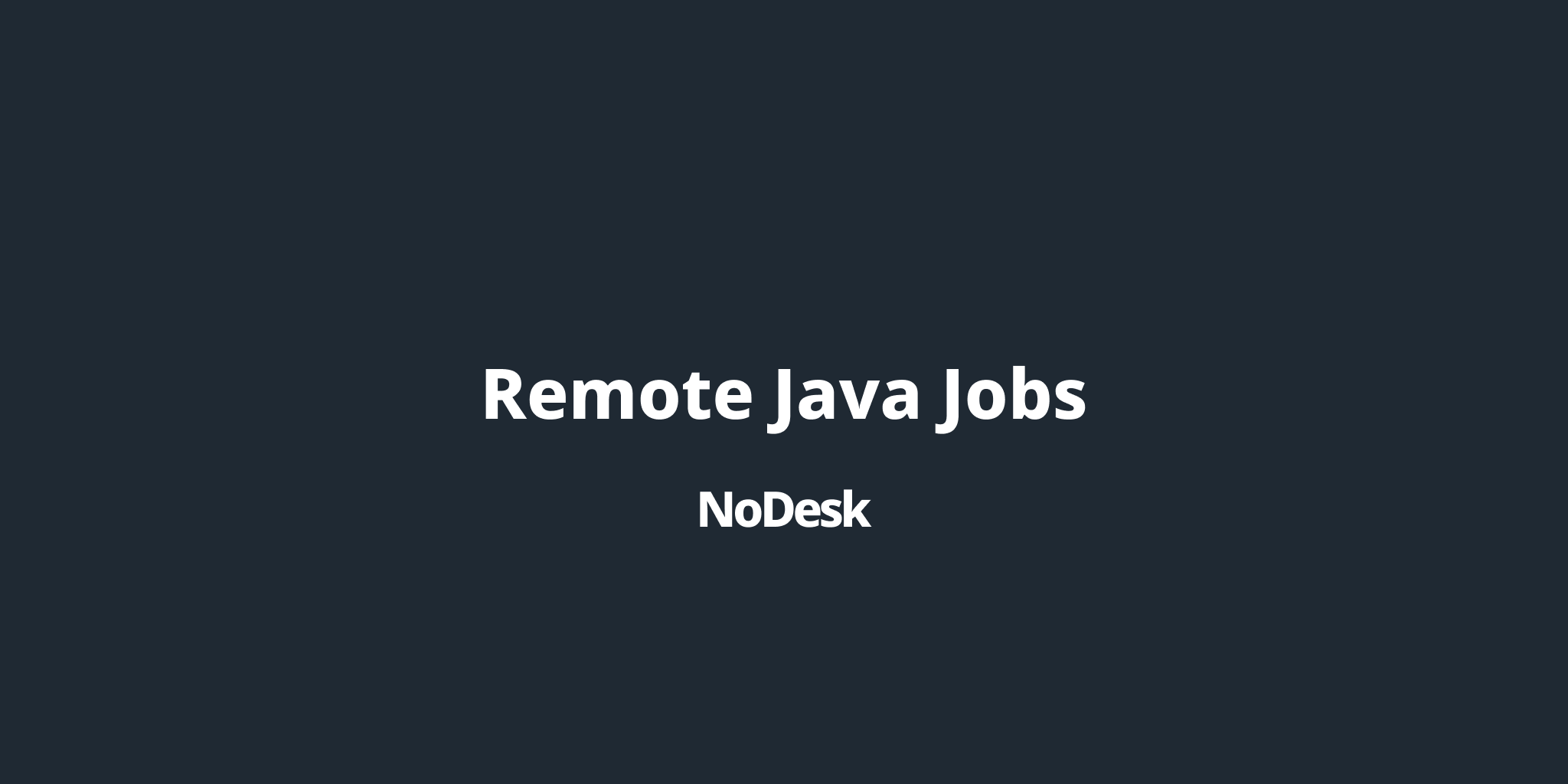 Remote Java Jobs Nodesk Remote Java Jobs Nodesk