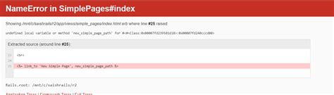 Ruby On Rails How To Fix Nameerror In Simplepages Index Stack Ruby On Rails How To Fix Nameerror In Simplepages Index Stack