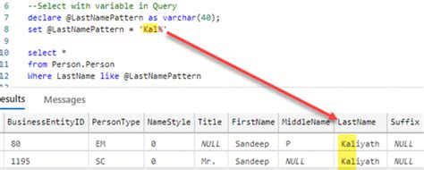Select as Variable in SQL