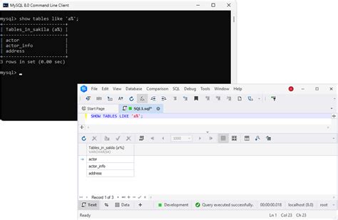 Show MySQL Database Tables
