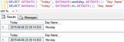 SQL Day of Week Query