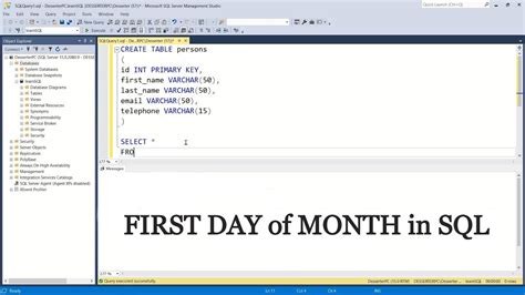 SQL Get First Day of Month Easily