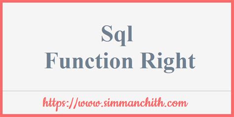 Sql Right Function Simmanchith Sql Right Function Simmanchith