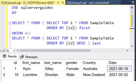 SQL Select First Record