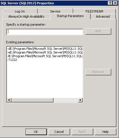 Service Manager Start Parameters