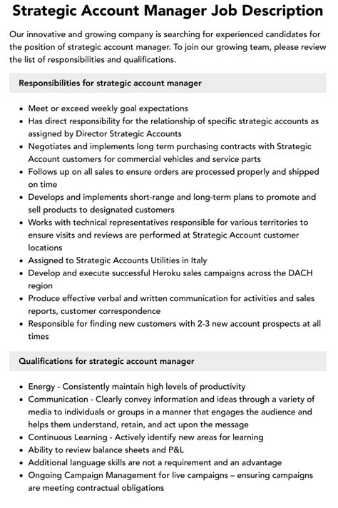 5 Tips Strategic Account Manager