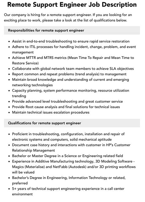 Remote Support Engineer Jobs Available