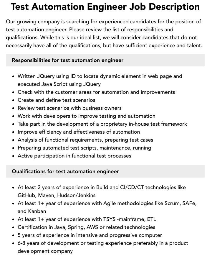 Test Automation Engineer Job Openings