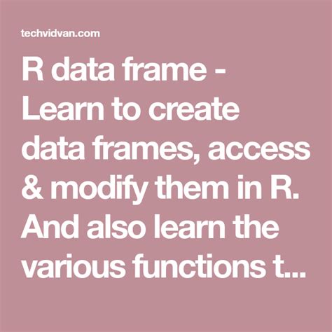 The Text Reads R Data Frame Learn To Create Data Frames Access The Text Reads R Data Frame Learn To Create Data Frames Access