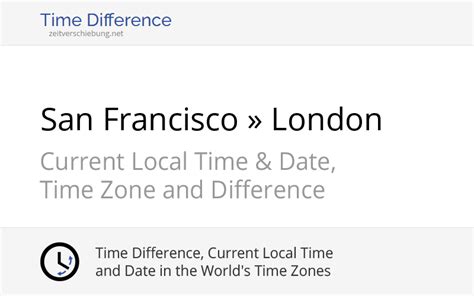 London to San Francisco Time Difference