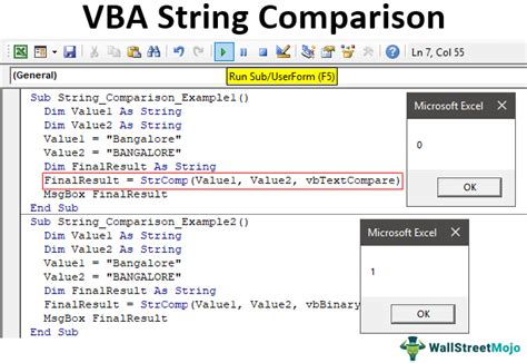 Vba String Comparison How To Compare Two String Values Vba String Comparison How To Compare Two String Values