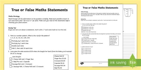 Year 4 True Or False Maths Statements Fact Sheet Twinkl Year 4 True Or False Maths Statements Fact Sheet Twinkl